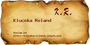 Klucska Roland névjegykártya