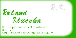 roland klucska business card